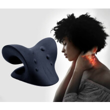 Neck Stretcher and Cervical Traction Device, Ergonomic Neck and Shoulder Relaxer Pillow for Pain Relief and Spine Alignment, NC1 Navy