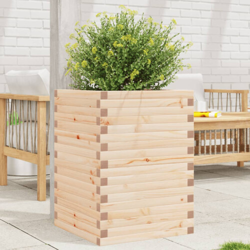 Berkfield Garden Planter 50x50x68.5 cm Solid Wood Pine