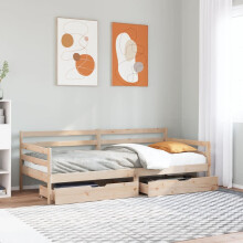 Berkfield Daybed with Drawers without Mattress White 80x200 cm Solid Wood