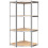 Berkfield 4-Layer Corner Shelf Silver Steel&Engineered Wood 4