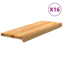 Berkfield Stair Treads 16 pcs Light Brown 70x25x2 cm Solid Wood Oak