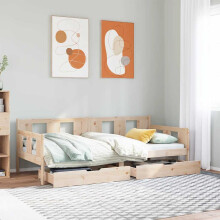 Berkfield Daybed with Drawers without Mattress 90x190 cm Single Solid Wood