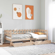 Berkfield Daybed with Drawers without Mattress 90x190 cm Single Solid Wood
