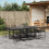 Berkfield 9 Piece Garden Dining Set Black Poly Rattan 1