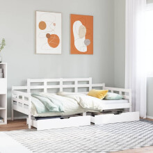 Berkfield Daybed with Drawers without Mattress White 80x200 cm Solid Wood