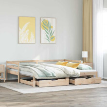 Berkfield Daybed with Trundle and Drawers without Mattress 80x200 cm