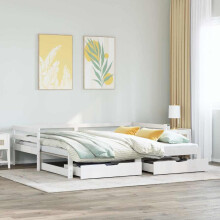 Berkfield Daybed with Trundle and Drawers without Mattress White 80x200 cm
