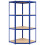 Berkfield 4-Layer Corner Shelf Blue Steel&Engineered Wood 4