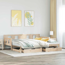 Berkfield Daybed with Trundle and Drawers without Mattress 80x200 cm