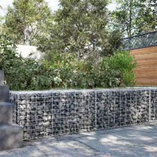 Berkfield Gabion Basket with Cover 200x50x50 cm Galvanised Iron