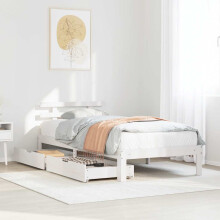 Berkfield Bed Frame with Drawers without Mattress White90x190 cm Single