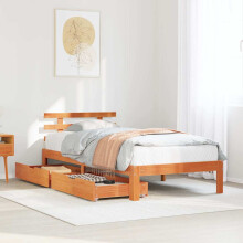 Berkfield Bed Frame with Drawers without Mattress Wax Brown 100x200 cm