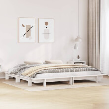 Berkfield Bed Frame without Mattress White 200x200 cm Solid Wood Pine