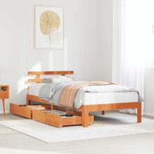 Berkfield Bed Frame with Drawers without Mattress Wax Brown 75x190 cm Small Single