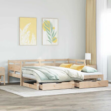 Berkfield Daybed with Trundle and Drawers without Mattress 90x190 cm Single