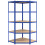 Berkfield 5-Layer Corner Shelf Blue Steel&Engineered Wood 4