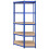 Berkfield 5-Layer Corner Shelf Blue Steel&Engineered Wood 5