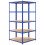Berkfield 5-Layer Corner Shelf Blue Steel&Engineered Wood 6