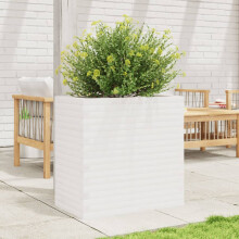 Berkfield Garden Planter White 70x40x68.5 cm Solid Wood Pine