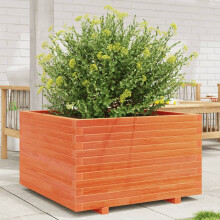 Berkfield Garden Planter Wax Brown 80x80x49.5 cm Solid Wood Pine