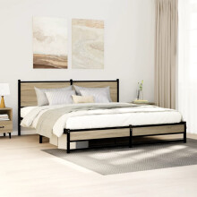 Berkfield Metal Bed Frame without Mattress Sonoma Oak 180x200 cm Super King
