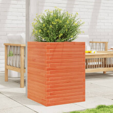 Berkfield Garden Planter Wax Brown 50x50x68.5 cm Solid Wood Pine