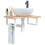 Berkfield Basin Shelf Wall Mounted Steel and Solid Wood Oak 1