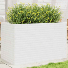 Berkfield Garden Planter White 110x60x68.5 cm Solid Wood Pine