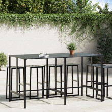 Berkfield Bar Table Black 200x100x110 cm Powder-coated Steel
