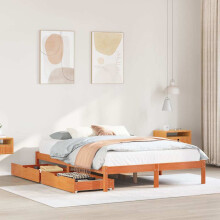 Berkfield Bed Frame without Mattress Wax Brown 140x190 cm Solid Wood Pine
