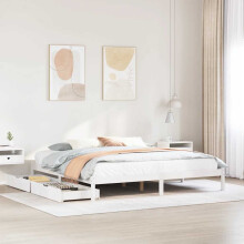 Berkfield Bed Frame without Mattress White 180x200 cm Super King Solid Wood Pine