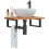 Berkfield Basin Shelf Wall Mounted Steel and Solid Wood Beech 1
