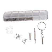 1100pcs Eyeglass Kit with Stainless Steel Screws and Screwdriver, Corrosion Resistant Box