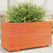 Berkfield Garden Planter Wax Brown 90x40x49.5 cm Solid Wood Pine
