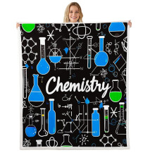 Chemistry Fleece Blanket Twin 60x80 Soft Sherpa Science Throw for Kids Lab Decor