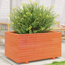 Berkfield Garden Planter Wax Brown 90x60x49.5 cm Solid Wood Pine