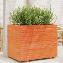 Berkfield Garden Planter Wax Brown 90x60x72 cm Solid Wood Pine