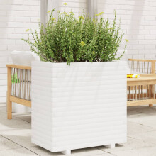 Berkfield Garden Planter White 70x40x72 cm Solid Wood Pine