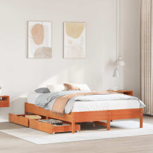 Berkfield Bed Frame without Mattress Wax Brown 160x200 cm Solid Wood Pine