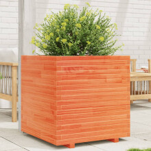 Berkfield Garden Planter Wax Brown 70x70x72 cm Solid Wood Pine