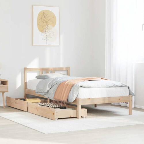 Berkfield Bed Frame without Mattress 90x190 cm Single Solid Wood Pine