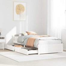 Berkfield Bed Frame without Mattress White 90x190 cm Single Solid Wood Pine
