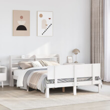 Berkfield Bed Frame with Headboard without Mattress White 150x200 cm King Size