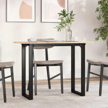 Berkfield Dining Table O-Frame 100x50x75 cm Solid Wood Pine and Steel