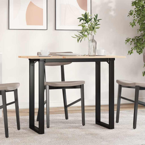 Berkfield Dining Table O-Frame 100x50x75 cm Solid Wood Pine and Steel