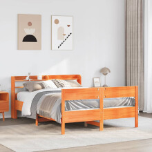 Berkfield Bed Frame without Mattress Wax Brown 120x190 cm Small Double Solid Wood Pine