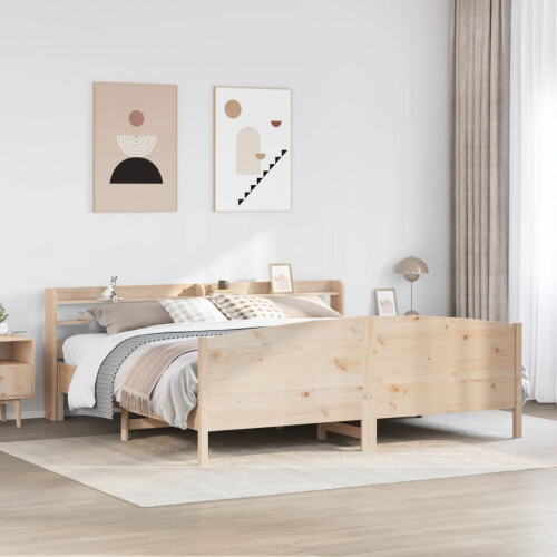 Berkfield Bed Frame without Mattress 180x200 cm Super King Solid Wood Pine