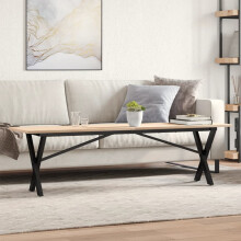 Berkfield Coffee Table X-Frame 160x40x45 cm Solid Wood Pine and Steel
