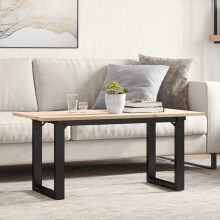 Berkfield Coffee Table O-Frame 100x50x45 cm Solid Wood Pine and Steel