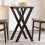 Berkfield Dining Table X-Frame 50x50x75 cm Solid Wood Pine and Steel 1